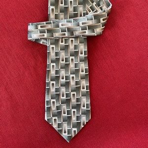 Stratford green gray silk hand made tie